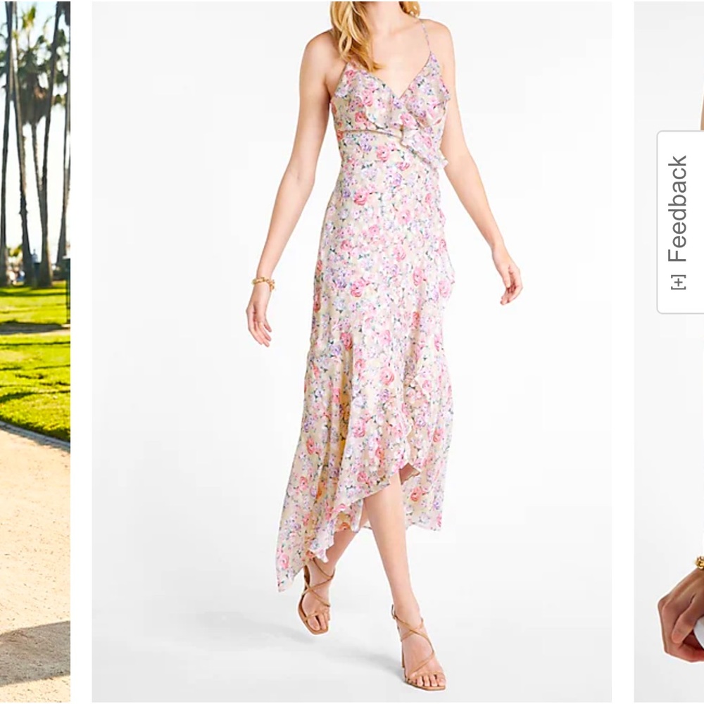 Express Floral High Low Dress